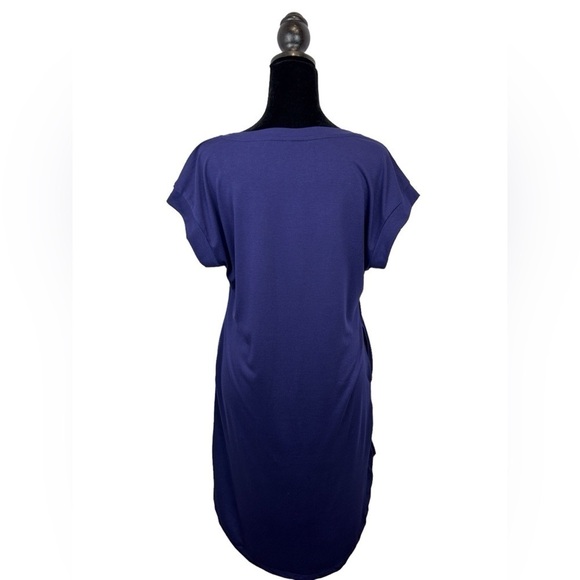 Amoretu Women’s Sundress Navy Hi-Lo Midi Cap Sleeve W/Pockets Size-M NWT - Picture 4 of 7